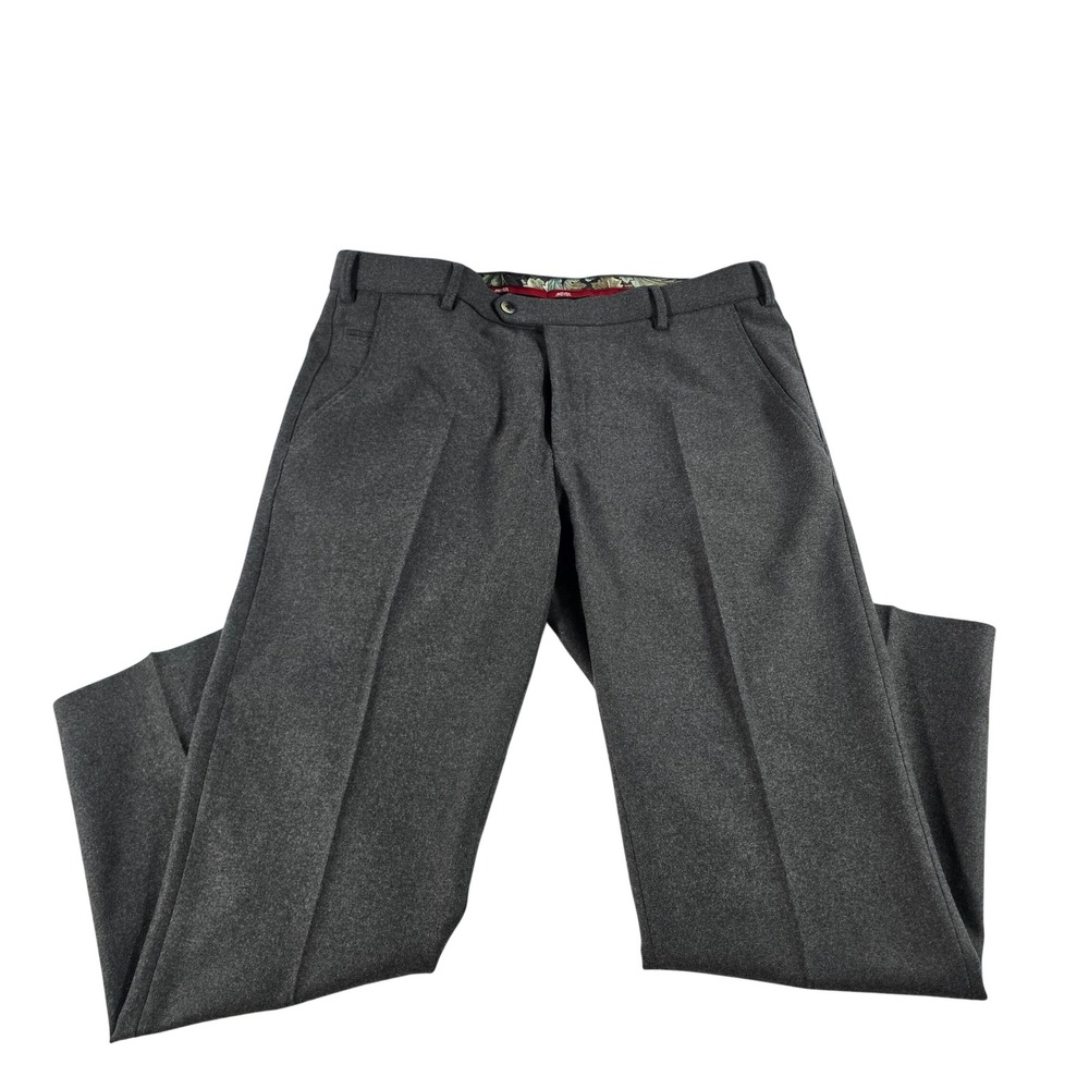 Meyer Bonn Mens Charcoal Grey Wool Blend Flat Front Dress Pants 54 2-2603/07